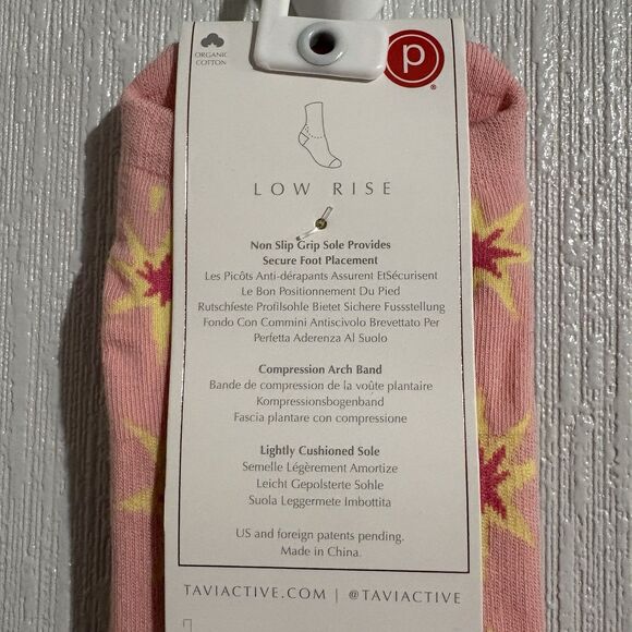 NEW Pure Barre X Tavi Barre Pink Bang Grippy Socks Gym Work Out Yoga Pilates - Picture 5 of 6